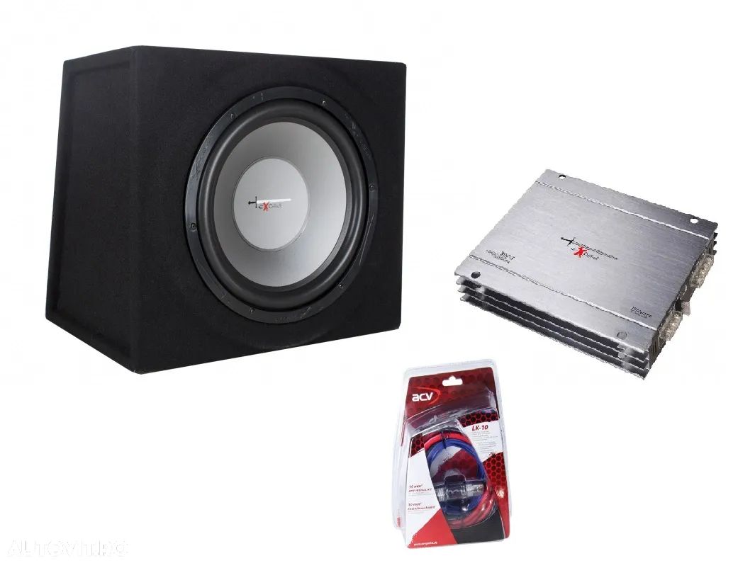 PACHET EXCALIBUR X12C + Amplificator X600.2 + Kit cabluri LK-10 ACV - 1