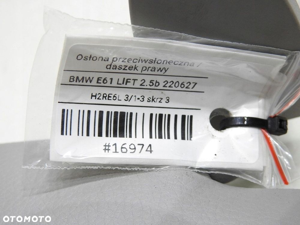 SŁONECZNIK OSŁONA PRAWA BMW E60 E61 LIFT 7066650 - 8