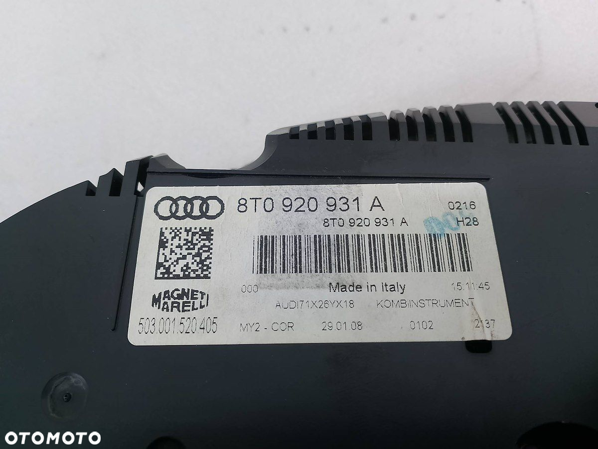 LICZNIK AUDI A5 ( 8T3 ) 8T0920931A 503.001.520.405 3.0 TDI - 8