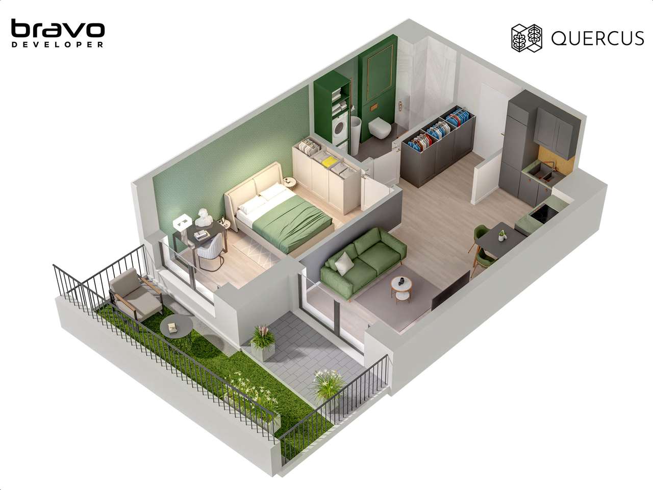 Quercus C.61.C ogród 10,73 m² i taras 4,2 m²