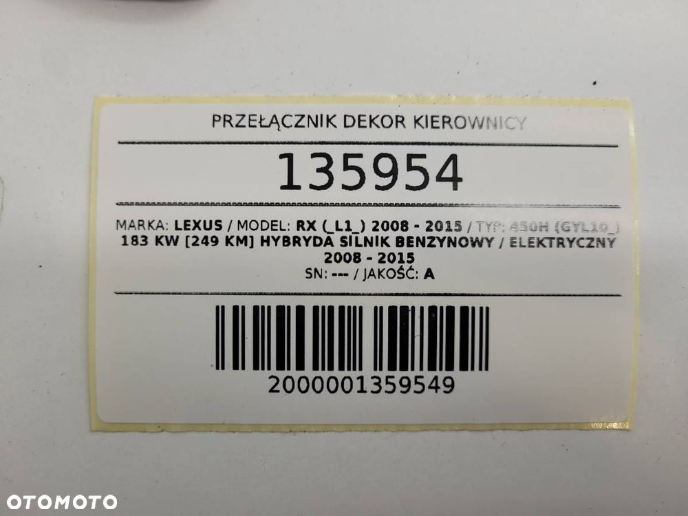 WIELOFUNKCJA KIEROWNICY PRZEŁĄCZNIK DEKOR STEROWANIE LEXUS RX 450H III - 13