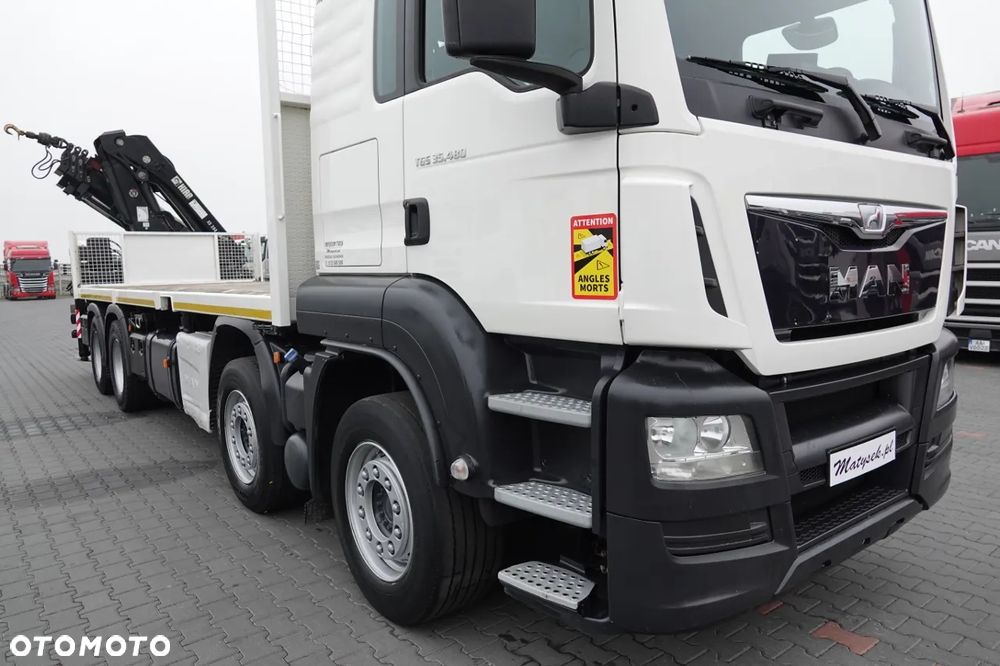 MAN MAN TGS 35.480 / 8x4 / HDS HIAB 288 EP-5 wysów : 12.7 M / SKRZYNIOWY - 7,4 M / UDŹWIG : 9400 KG / EURO 6 / STEROWANIE RADIOWE - 9