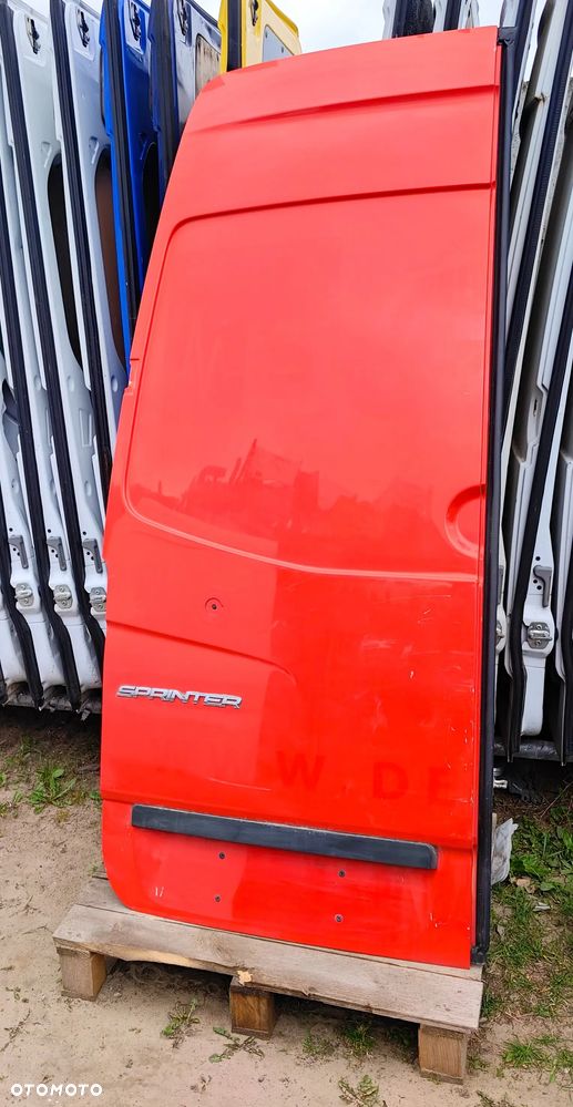 Drzwi Tył Tylne Lewe WYSOKIE CZERWONE Mercedes Sprinter 906 OCYNK Volkswagen Crafter - 2