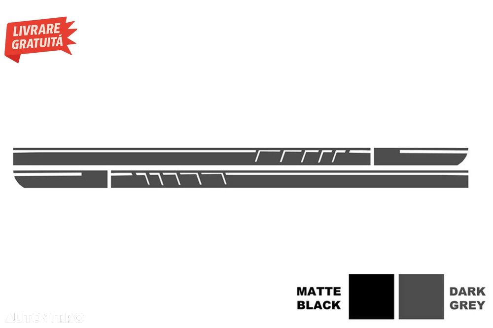 Bara Fata cu Stickere Laterale Gri Inchis Mercedes A-Class W176 (2012-2018) Faceli- livrare gratuita - 11