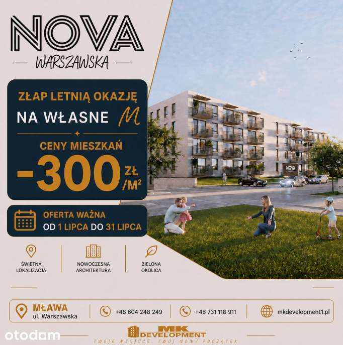 Nowoczesne 3-pokojowe mieszkanie w inwestycji Nova Warszawska