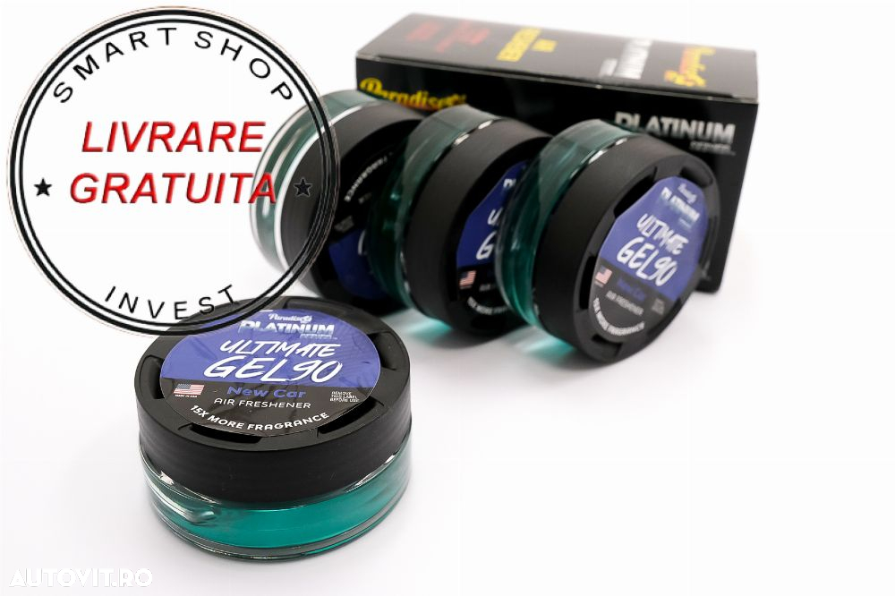 Paradise Fresh Air Ultimate Gel Odorizant Seria Platinum 4 Bucati New Car Black- livrare gratuita - 3