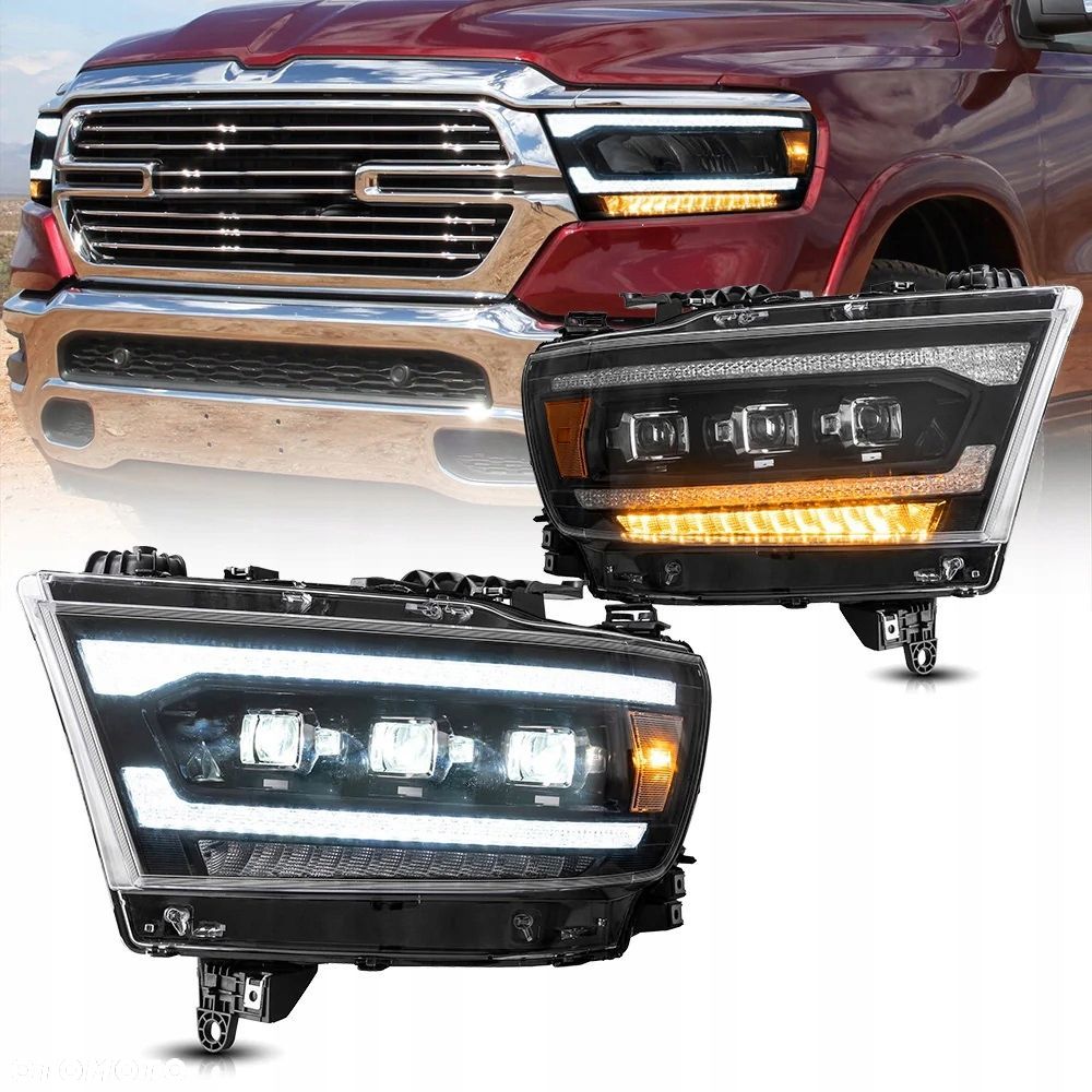 Reflektory Lampy Vland LED Europa 3-Soczewki Dodge Ram V 5 1500 2019-2024 - 2