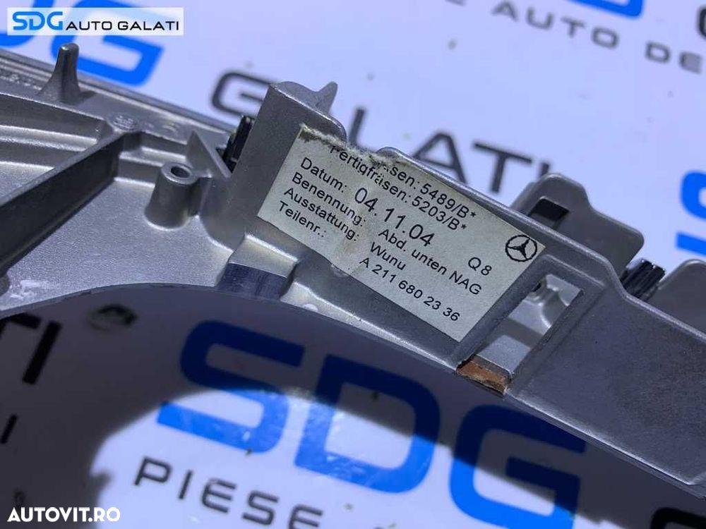 Ornament Grila Rama Imitatie Lemn Mahon Maneta Schimbator Viteze Cutie Automata Mercedes Benz W211 E Class 2002 - 2009 Cod A2116802336 - 3