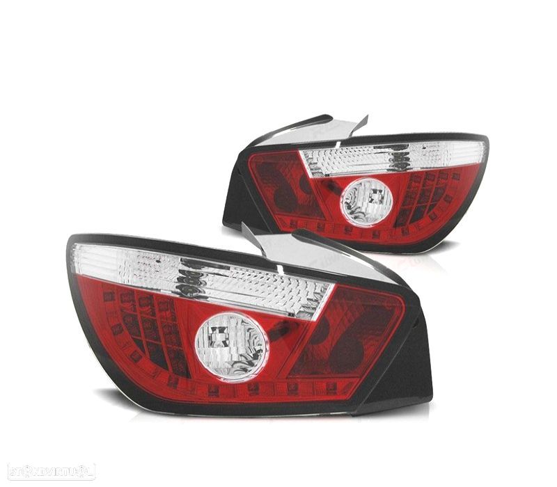 FAROLINS TRASEIROS LED SEAT IBIZA 3P 08-12 VERMELHO BRANCO - 1