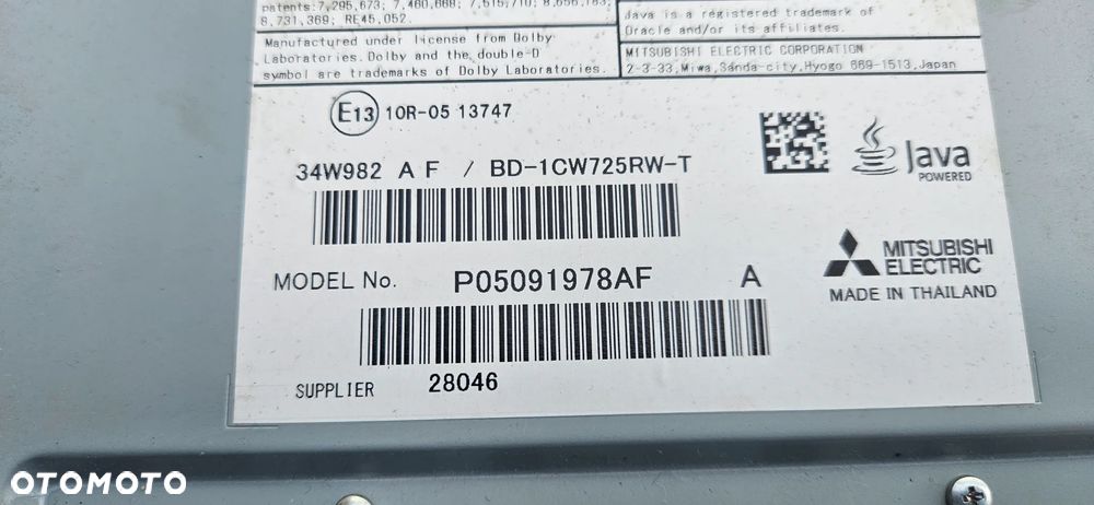 Chrysler Pacifica 2016- Czytnik navi Radioodtwarzacz CD DVD GPS P05091978AF 05091978AF - 5
