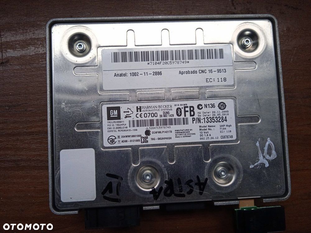 Moduł Bluetooth Astra IV 13353284 - 1