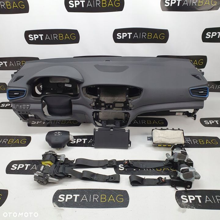 HYUNDAI IONIQ PRZED LIFT DESKA ROZDZIELCZA KONSOLA KOKPIT PULPIT PODUSZKI AIRBAG AIR BAG PASY KIT SET - 1