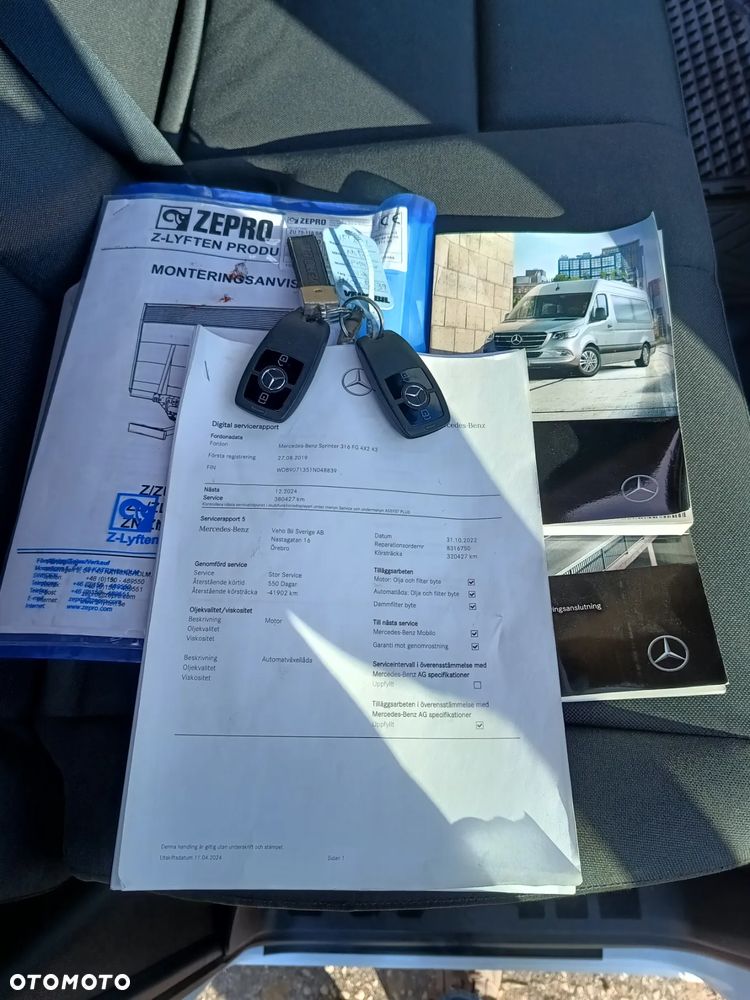 Mercedes-Benz Sprinter KONTENER+ winda ZEPRO (750kg) 2.1 CDi 163kM automat 2019 rok SUPER STAN!!! - 39