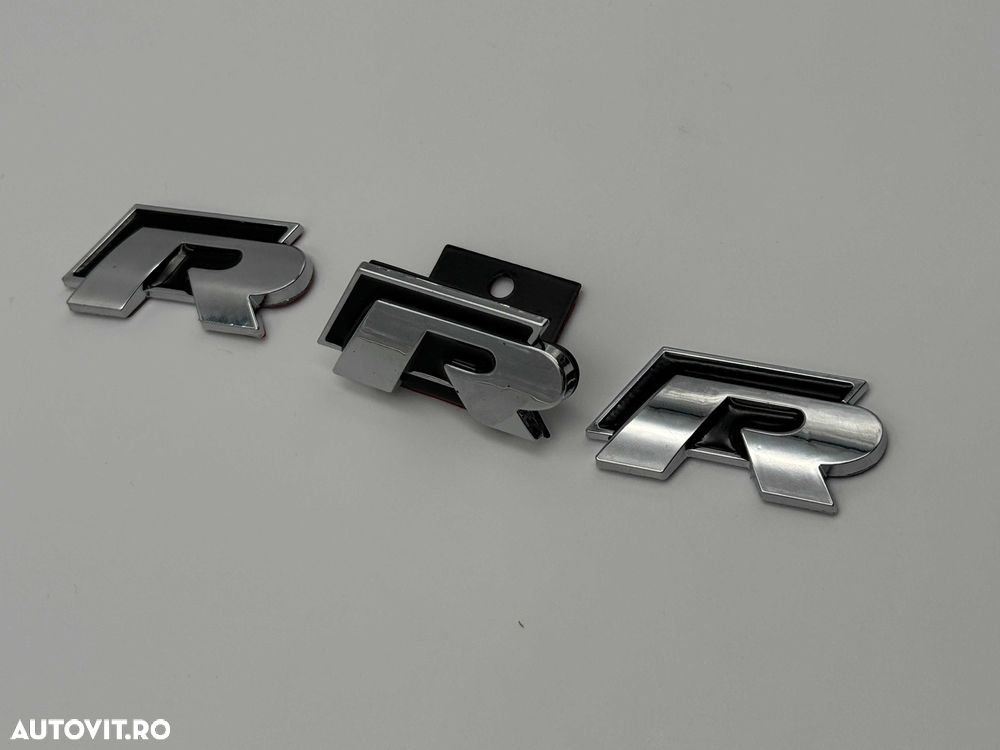 Set Emblema Compatibile VW R R-line negru - 3