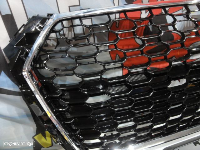 Grelha frontal AUDI A4/S4 B9 15-19 RS4 look  cromado e preto brilhante com suporte para símbolo - 12