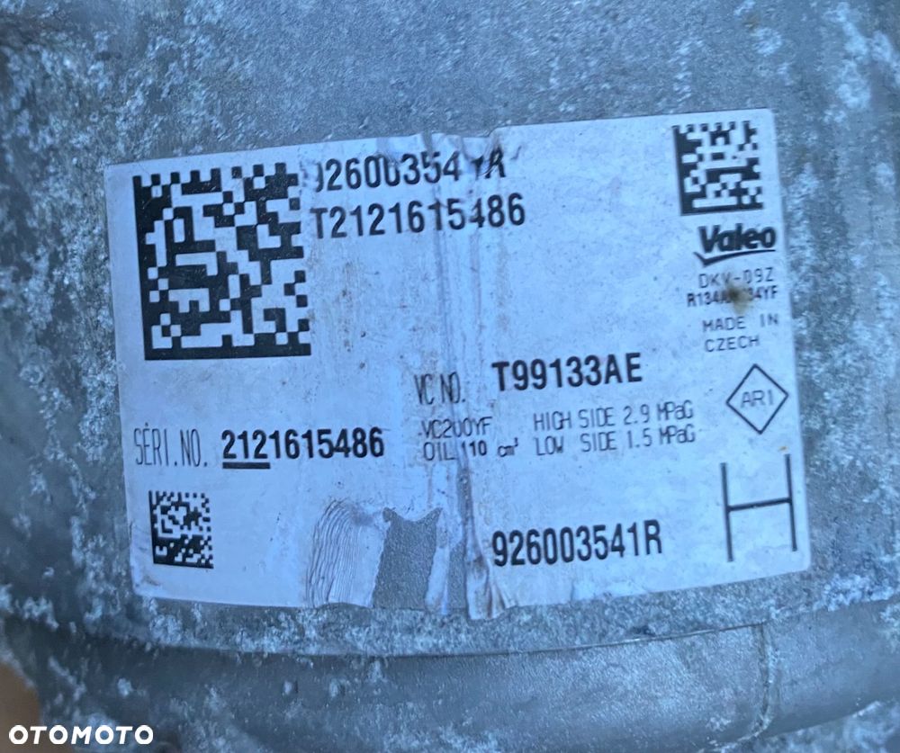 DACIA DUSTER 1 I 2 II DOKKER LODGY LOGAN SANDERO II III POMPA KOMPRESOR SPRĘŻARKA KLIMATYZACJI 1.2T 17r - 7