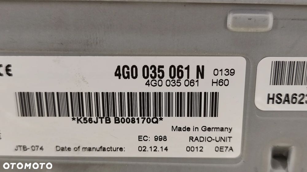 VW TOUAREG 7P 10-18R RADIO TUNER MODUL RADIOWY 4G0035061N 4G0035061 N - 4