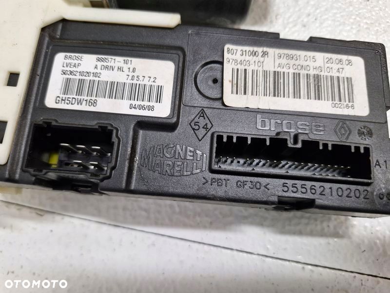 RENAULT LAGUNA 3 III SILNICZEK SZYBY DRZWI LEWY PRZÓD PRZEDNI 807310002R - 6