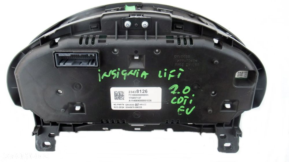 opel insignia a 2.0 licznik prędkościomierz 23438126 - 2
