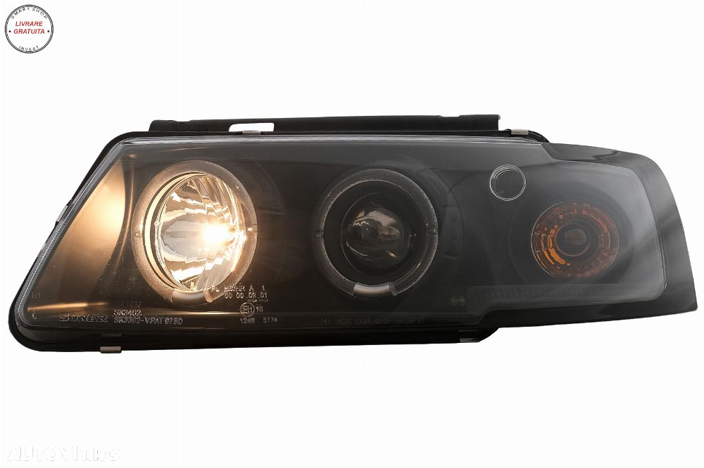 Faruri Angel Eyes VW Passat B5 3B (11.1996-08.2000) Negru- livrare gratuita - 10
