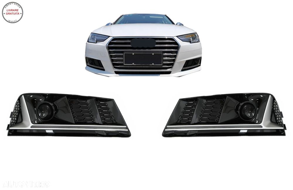 Grile Laterale Audi A4 B9 Sedan Avant (2016-2018) RS4 Design Silver Edition- livrare gratuita - 1