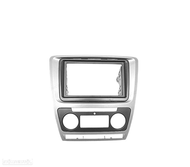 MOLDURA ADAPTADOR CINZENTO PARA RADIO 2-DIN PARA SKODA OCTAVIA 08-13 CON AIRE ACONDICIONADO AUTOMÁT - 2