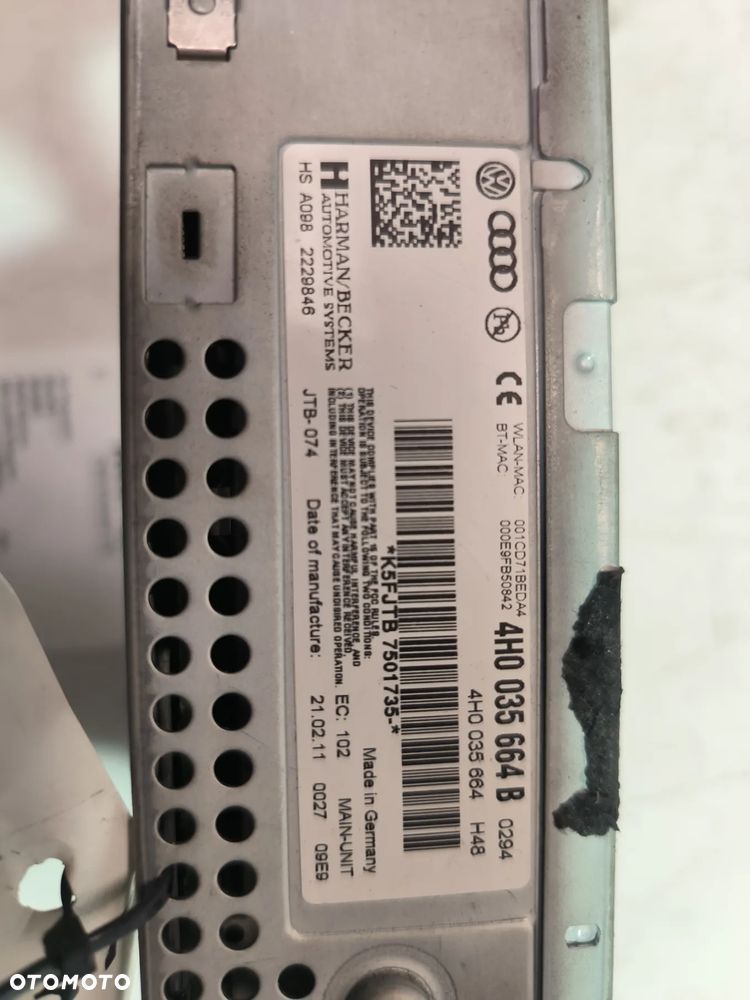 Stacja multimedialna GPS / CD / DVD  4H0035664B  AUDI A8 D4 - 2