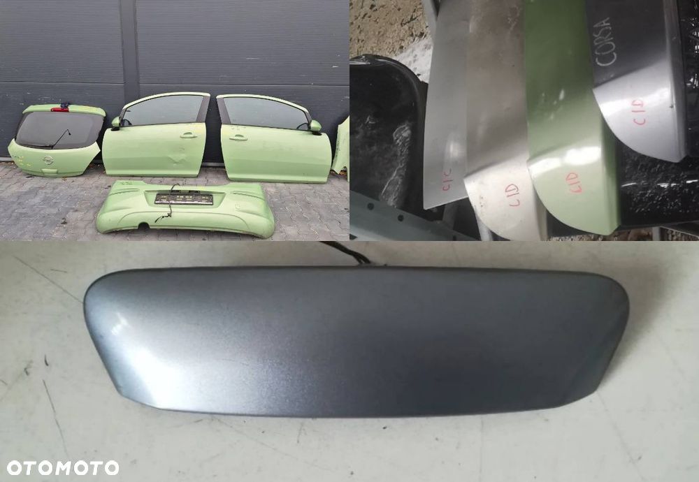 OPEL CORSA D DRZWI SZARA 3-DRZWIOWA 3D / KLAPA BAGAŻNIKA / BŁOTNIK / ZDERZAK (zielony Z30M)/ KLAPA GRAFITOWA SZARA / KLAPA ZŁOTA SZAMPAŃSKA - 1