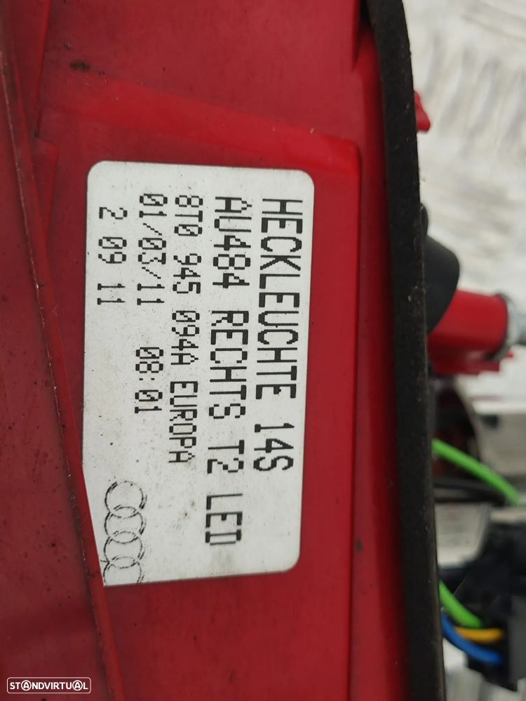 Farolim Mala Tras Traseiro Esquerdo Direito Original LED Audi A5 8T Sportback 5 Portas 8T0945094A 8T0945093A 2008 - 2016 - 9