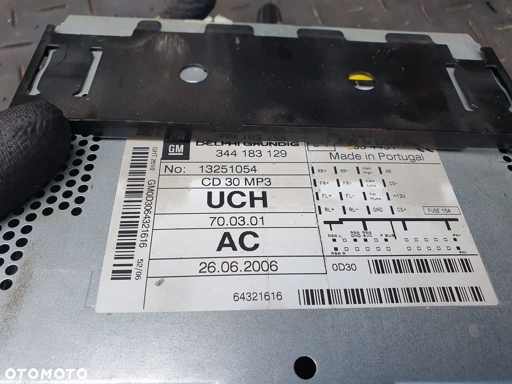 OPEL ASTRA H RADIOODTWARZACZ RADIO FABRYCZNE CD30 MP3 13251054 - 3
