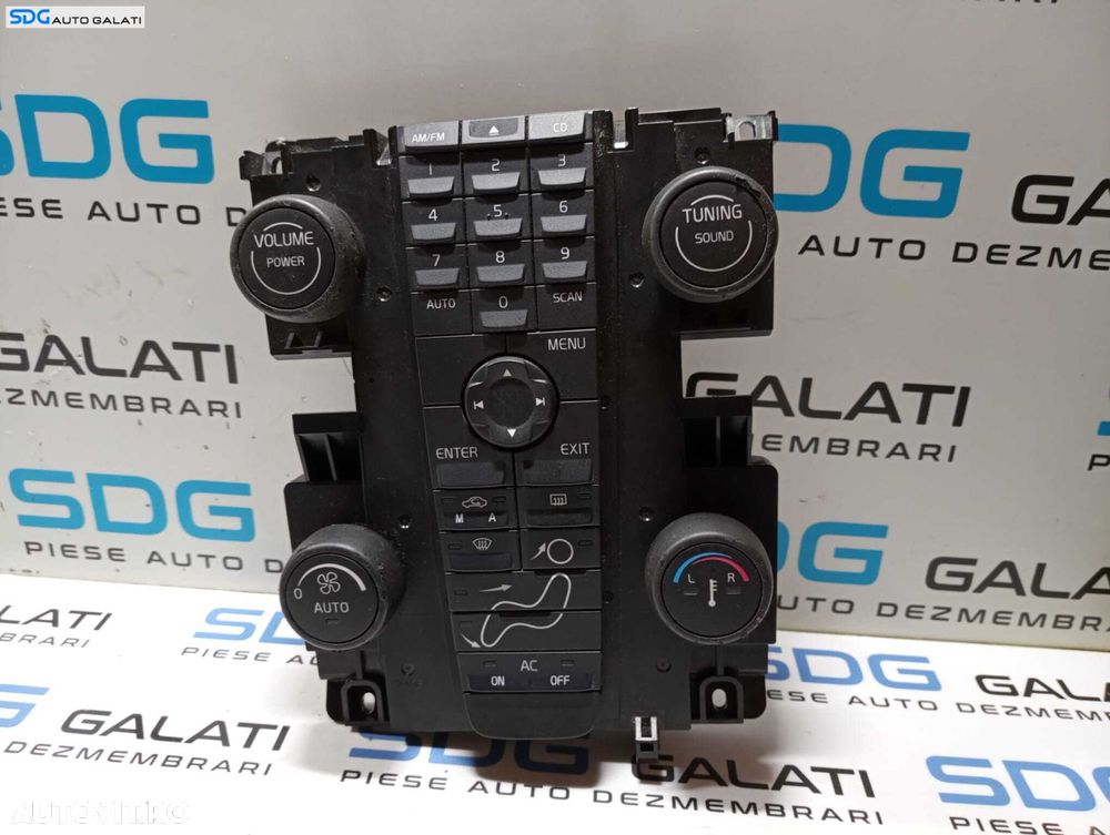 Interfata Panou Consola Comanda Buton Butoane Control Radio CD AC Clima Climatronic Volvo S40 2004 - 2012 Cod 8697155 [M4522] (Mufa Sparta)