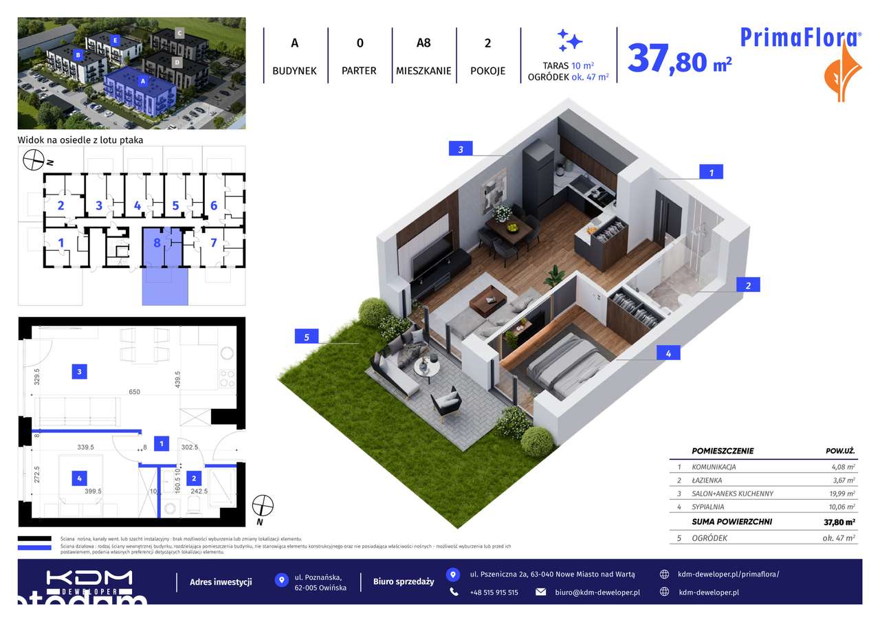 Mieszkanie na sprzedaż, 2 pokoje, 38 m², Owińska