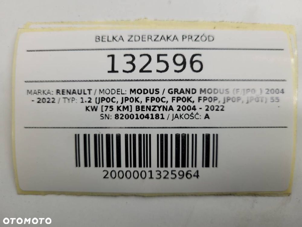 BELKA ZDERZAKA PRZÓD 8200104181 RENAULT MODUS 2007 EU - 13