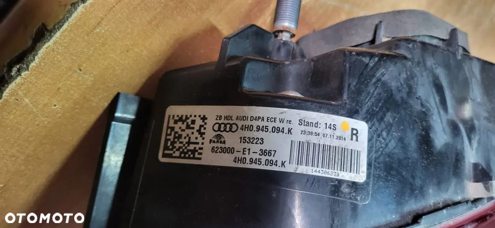 Lampa prawy tył tylna prawa MATRIX AUDI A8 S8 D4 LIFT 4H0945094K - 2