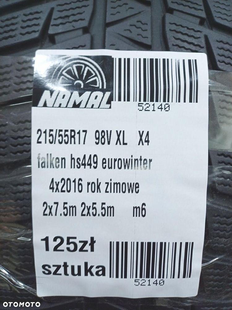 4x 215/55r17 falken opony zimowe7,5mm 52140 - 12