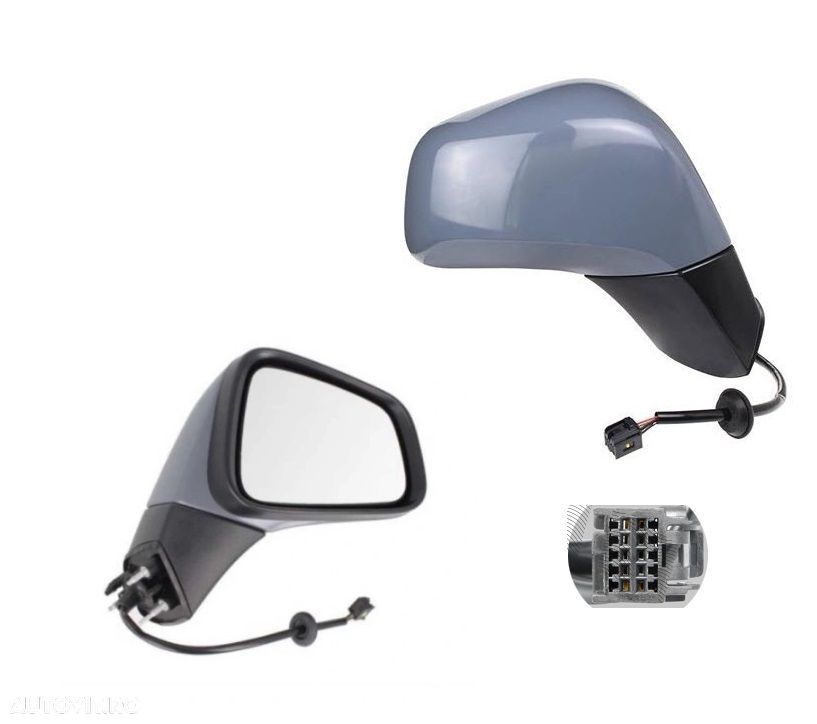 Oglinda exterioara Opel Mokka X, 09.2016-; Mokka, 12.2012-09.2016, Dreapta, reglare electrica; grunduit; incalzita; geam convex; cromat; 5 pini; baza oglinda negru