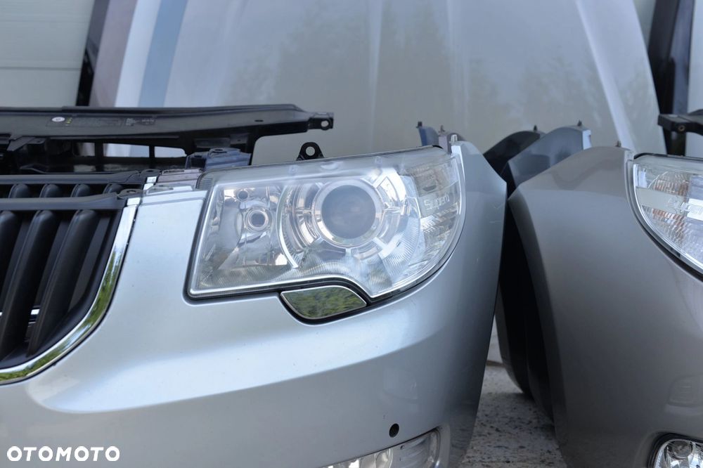 MASKA ZDERZAK GRILL BŁOTNIK LAMPA H7 XENON PAS BELKA SKODA SUPERB 2 II 08- - 7