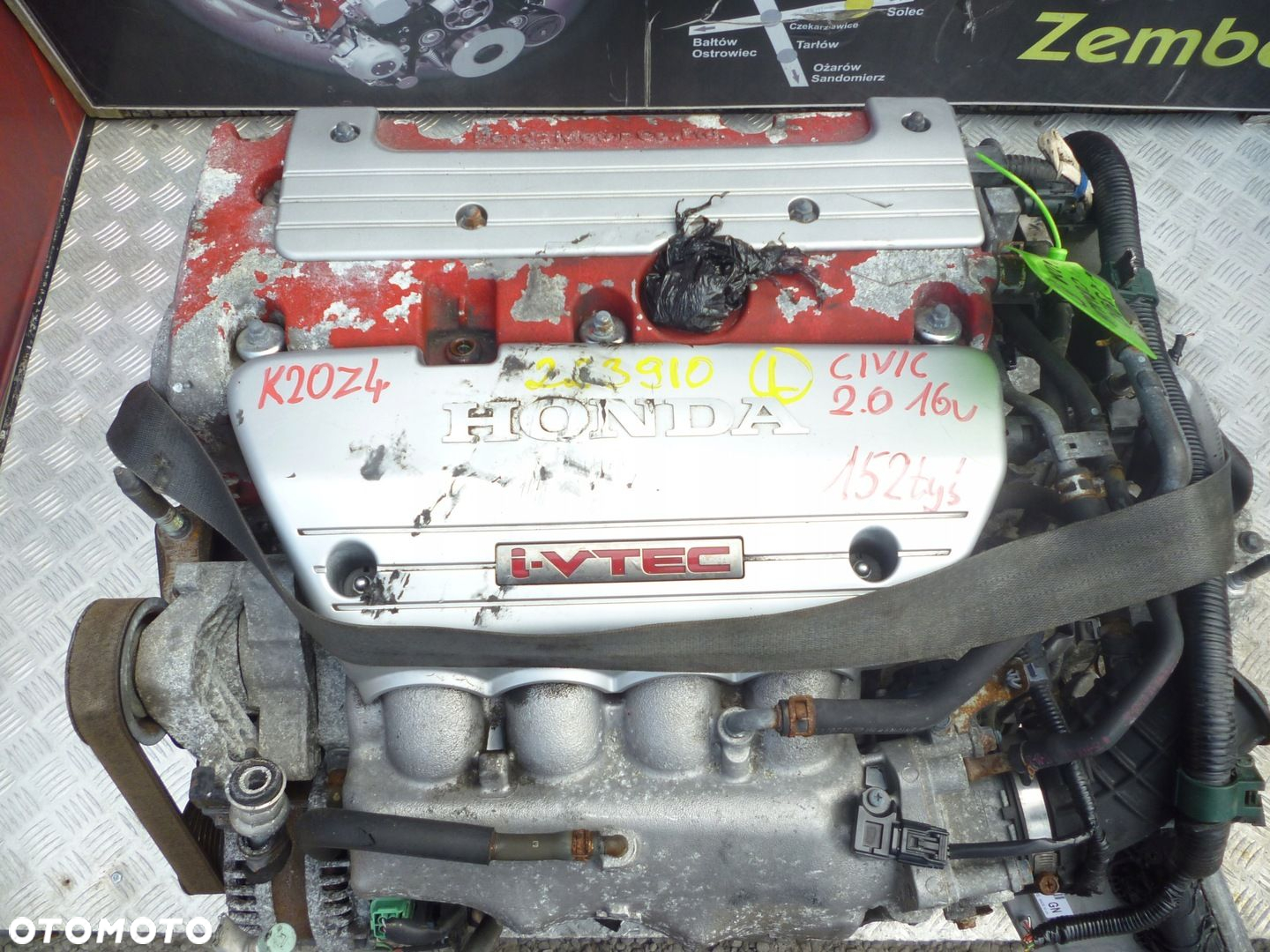 SILNIK KOMPLETNY SWAP HONDA CIVIC TYPE R 2.0 16V 201KM K20Z4 152 TYS - 2