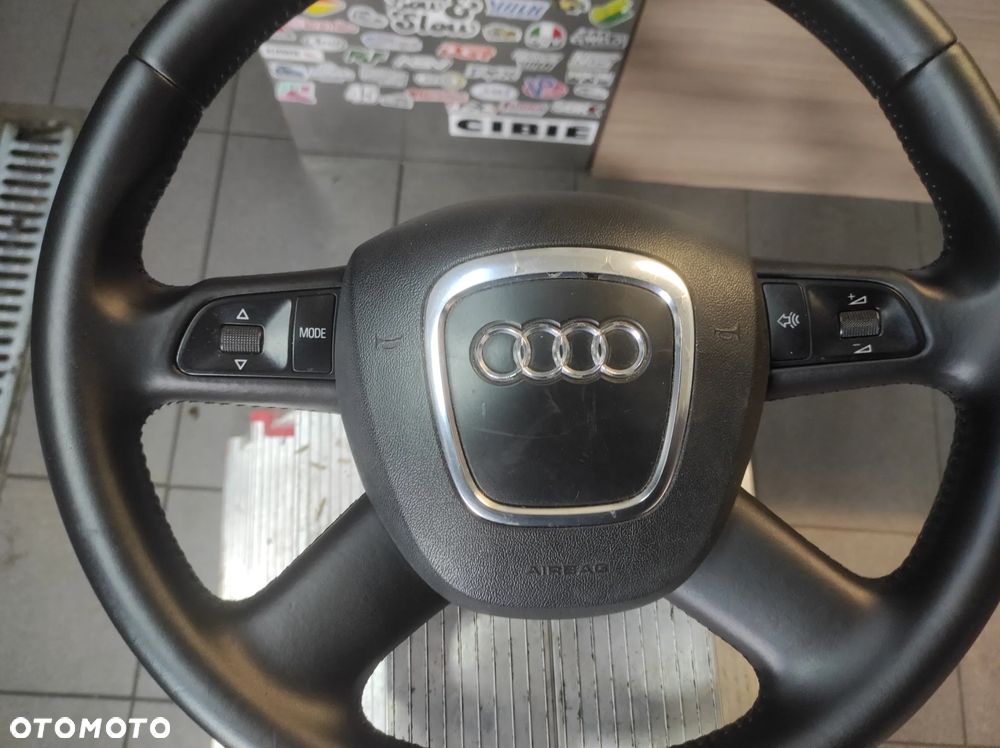 KIEROWNICA 4 RAMIENNA SKÓRZANA SKÓRA MULTIFUNKCJA S LINE AUDI A3 8P A4 B6 B7 A5 8T A6 C6 Q5 8R Q7 4L WYSYŁKA !!!!! - 2