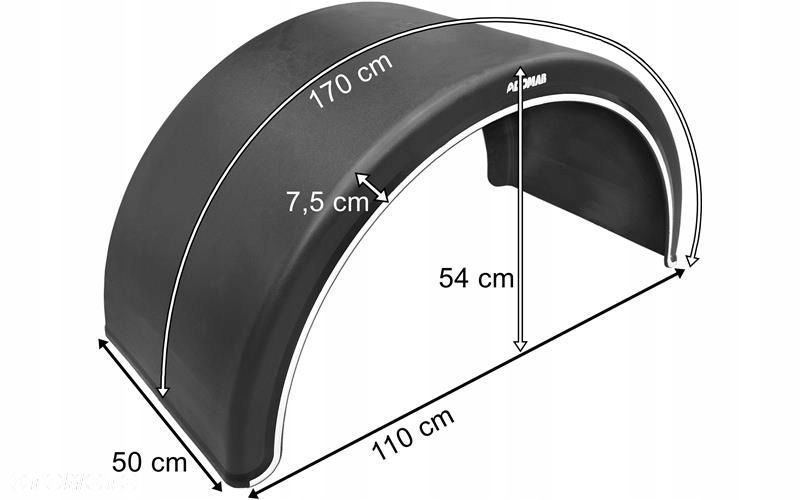 nadkole błotnik plastikowy tylny 500mm bez mocowania - 1