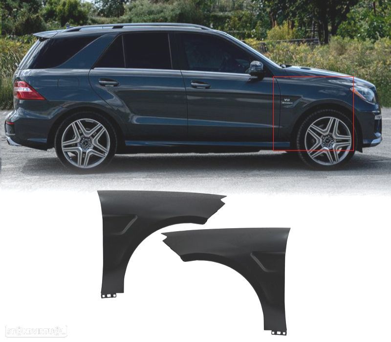 GUARDA LAMAS MERCEDES CLASE ML W166 11-15 LOOK AMG 63 ALUMINIO - 1