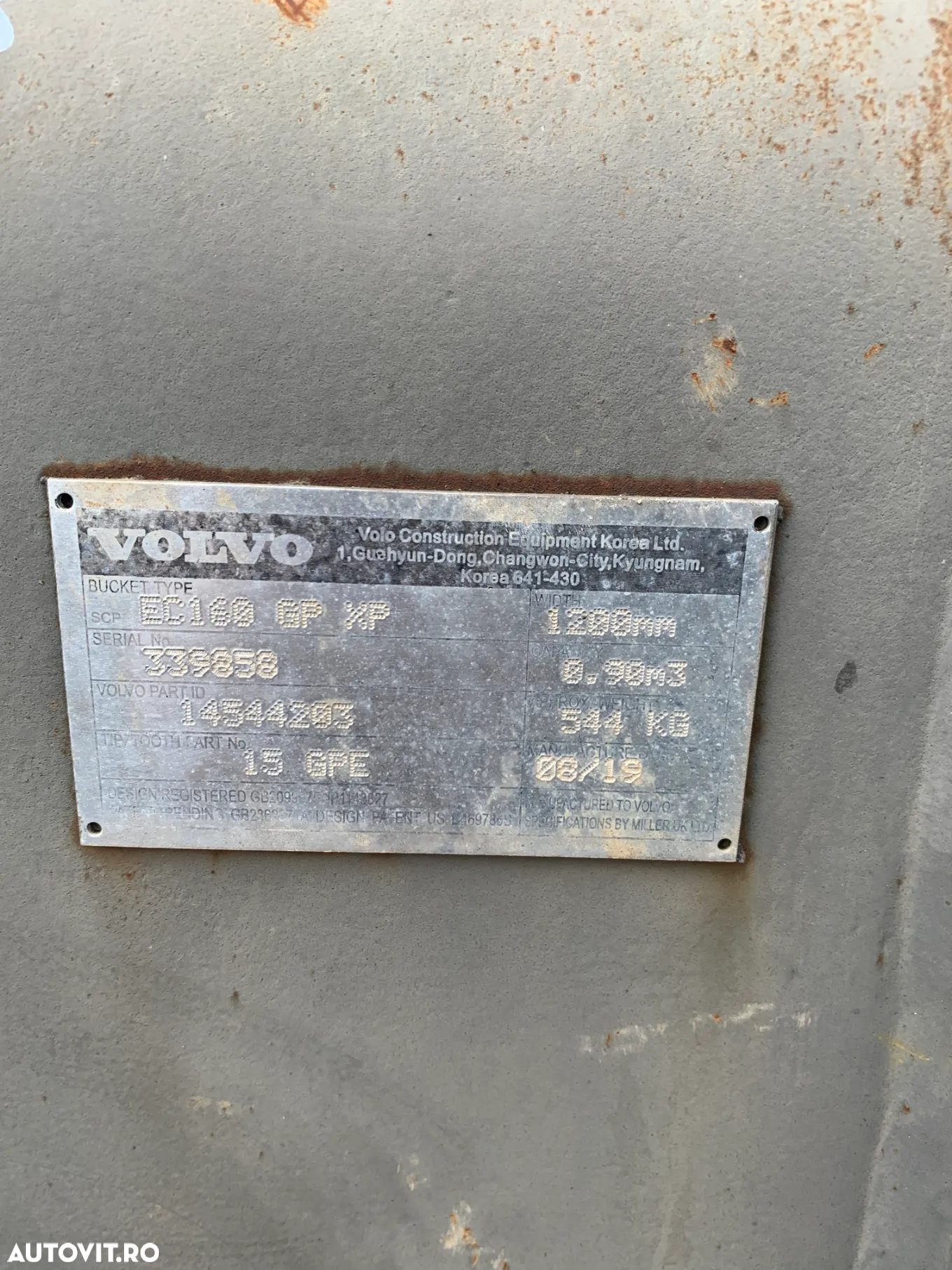 Cupa excavator Volvo EC160 noua originala pentru utilaje de 14-19 - 9