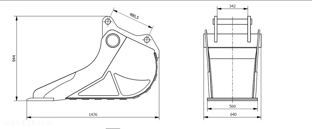 Łyżka kablowa 560/350litrów S60, Verachtert, Lehnhoff, VOLVO - PRODUCENT - 3
