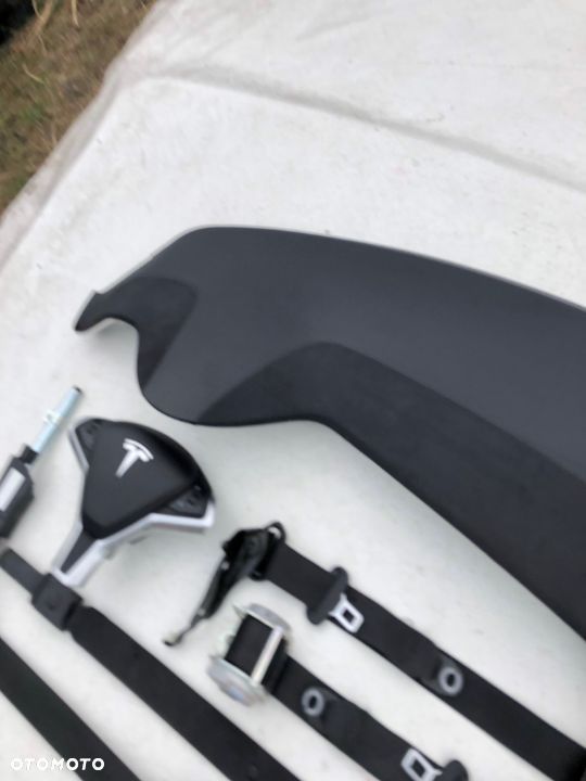 TESLA S X DESKA KONSOLA KOKPIT PULPIT PÓŁKA PARAPET PODUSZKI AIRBAG PASY PAS NAPINACZE DOPINACZE Org - 4