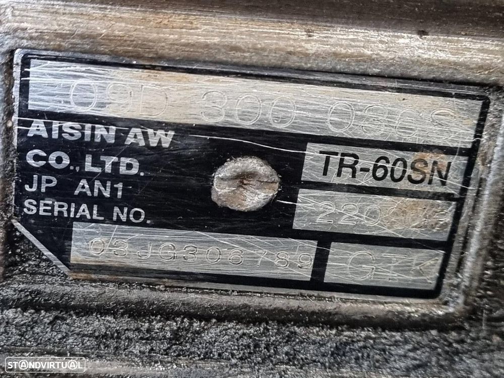 CAIXA VELOCIDADES VOLKSWAGEN TOUAREG 2004 -09D3000365/TR60SN - 4