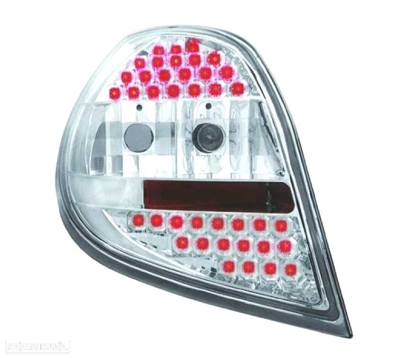 FAROLINS TRASEIROS LED RENAULT CLIO III 05-09 FUNDO CROMADO - 2