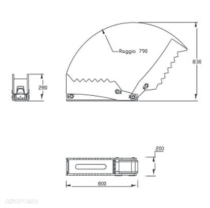 Gheara hidraulica cupa pentru miniexcavatoare 2.5 - 5 tone - 2