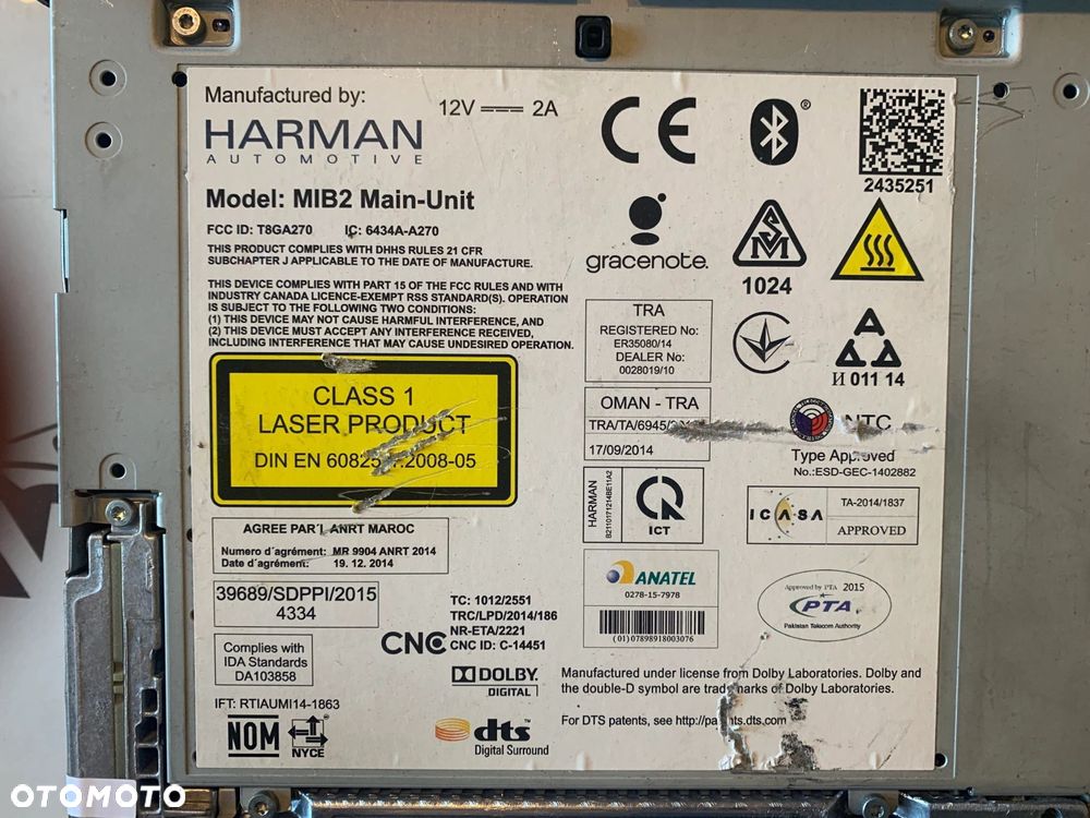 NAWIGACJA MIB2 MAIN UNIT HARMAN AUDI A4 B9 A5 8W Q5 80A 8W5035036D - 6