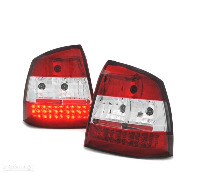 FAROLINS TRASEIROS LED PARA OPEL ASTRA G 3P 5P 97-04 VERMELHO BRANCO 3/5 PORTAS - 1