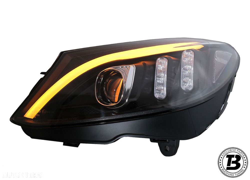 Faruri LED compatibile cu Mercedes C Class W205 Black Design - 8